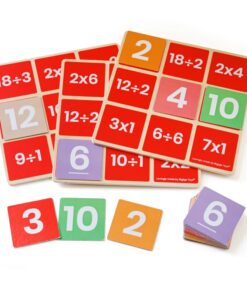 Бинго за деца с умножение и деление - дървен пъзел Bigjigs