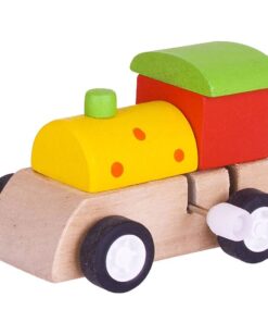 Дървено детско влакче с механизъм Bigjigs