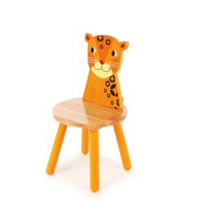 Дървено детско столче с леопард Bigjigs