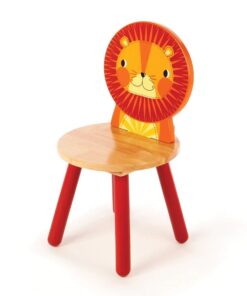 Дървено детско столче с лъвче Bigjigs