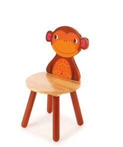 Дървено детско столче с маймунка Bigjigs
