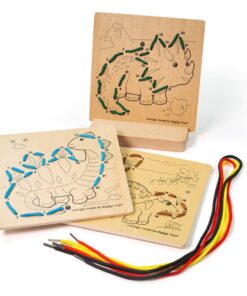 Bigjigs - Творчески комплект за шиене по номера - Динозаври