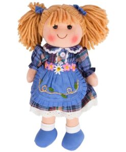 Кукла за деца в синьо - Кейти 34 см Bigjigs