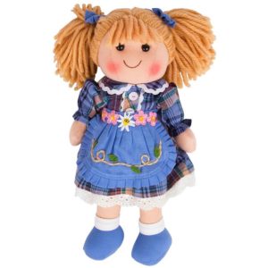 Кукла за деца в синьо - Кейти 34 см Bigjigs