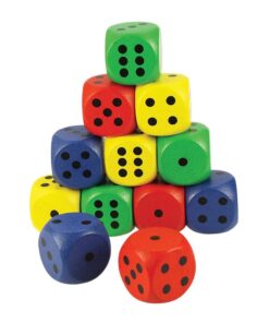 Цветни дървени зарове за игра Bigjigs