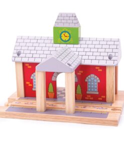 Детска дървена железопътна гара Bigjigs