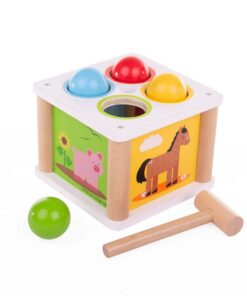 Детска дървена игра с чукче Ферма Bigjigs