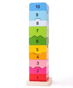 Детска дървена кула с елементи Bigjigs