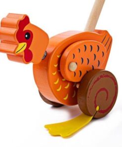 Детска играчка за бутане - Кокошка Bigjigs