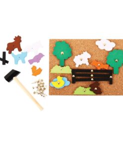 Детска коркова дъска с животни от фермата Bigjigs