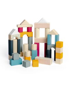 Детски дървен конструктор с кубчета Bigjigs
