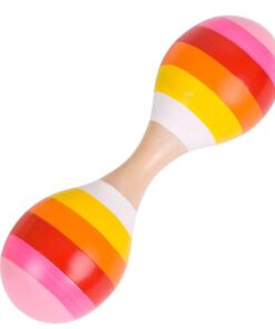 Детски дървен маракас в розов цвят Bigjigs