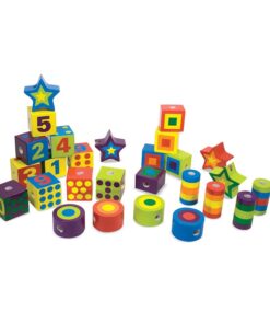 Melissa & Doug - Дървени мъниста за нанизване - Различни форми
