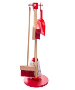 Детски комплект за чистене в червено Bigjigs