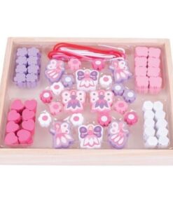 Детски комплект с дървени мъниста Феи Bigjigs