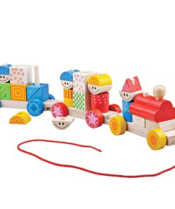 Детско дървено влакче с дървени елементи Bigjigs