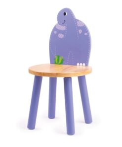 Детско дървено столче Бронтозавър в лилаво Bigjigs