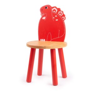 Детско дървено столче Стегозавър в червено Bigjigs