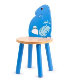 Детско дървено столче Т-Рекс в синьо Bigjigs