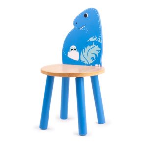 Детско дървено столче Т-Рекс в синьо Bigjigs