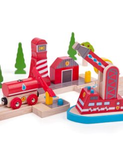 Аксесоар за дървени влакчета Морска пожарна Bigjigs