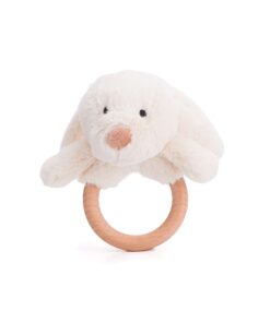 Дървен бебешки ринг Съненото кученце Bigjigs