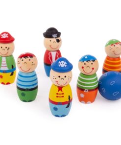 Дървен детски боулинг с пирати Bigjigs