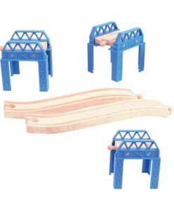 Дървен детски комплект релси Конструкция Bigjigs