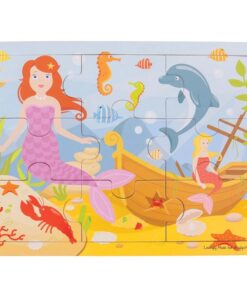 Дървен детски пъзел в рамка Русалка Bigjigs