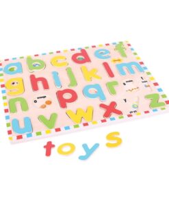 Дървен пъзел с букви за деца Английската азбука Bigjigs