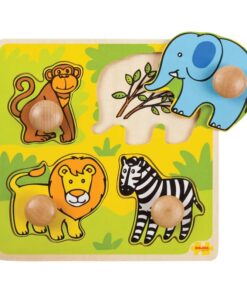 Дървен пъзел с дръжки Сафари Bigjigs