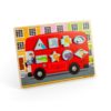 Дървен пъзел с форми за сортиране Автобус Bigjigs