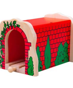 Дървен тунел с тухлички за дървени влакчета Bigjigs