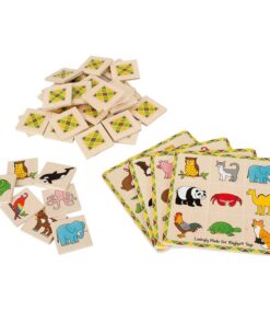 Дървена детска игра лото животни Bigjigs