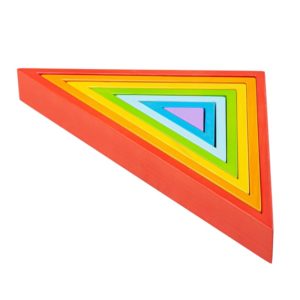 Дървена детска играчка за сортиране Триъгълници Bigjigs