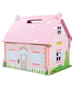 Дървена детска къща за кукли с цветя Bigjigs