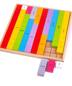 Дървена цветни игра с числа Bigjigs