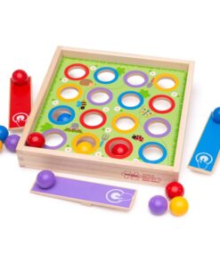 Дървена настолна игра с топчета Право в целта Bigjigs