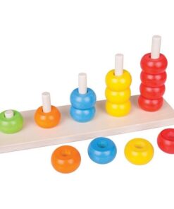 Дървена низанка Брой и нанизвай Bigjigs