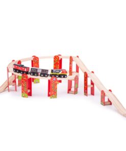 Дървена писта за влакче с релси Bigjigs