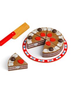 Дървена шоколадова торта за детска кухня Bigjigs