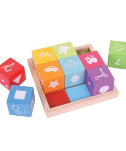 Дървени детски кубчета с картинки Bigjigs