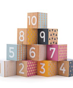 Дървени детски кубчета с цифри Bigjigs