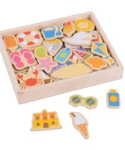 Дървени детски магнити Морски бряг Bigjigs