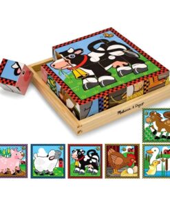 Дървени кубчета за деца Ферма 6 пъзела Melissa & Doug
