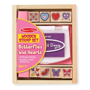 Дървени печати за деца Сърчица и пеперудки Melissa & Doug