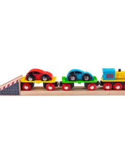 Дървено влакче автовоз с колички Bigjigs