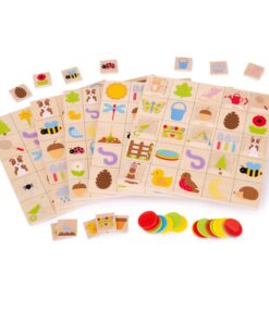 Дървено детско бинго Градина Bigjigs