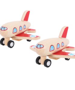 Дървено детско самолетче с колелца Bigjigs