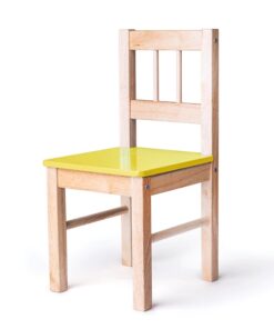 Дървено детско столче в жълт цвят Bigjigs